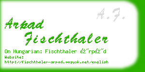 arpad fischthaler business card